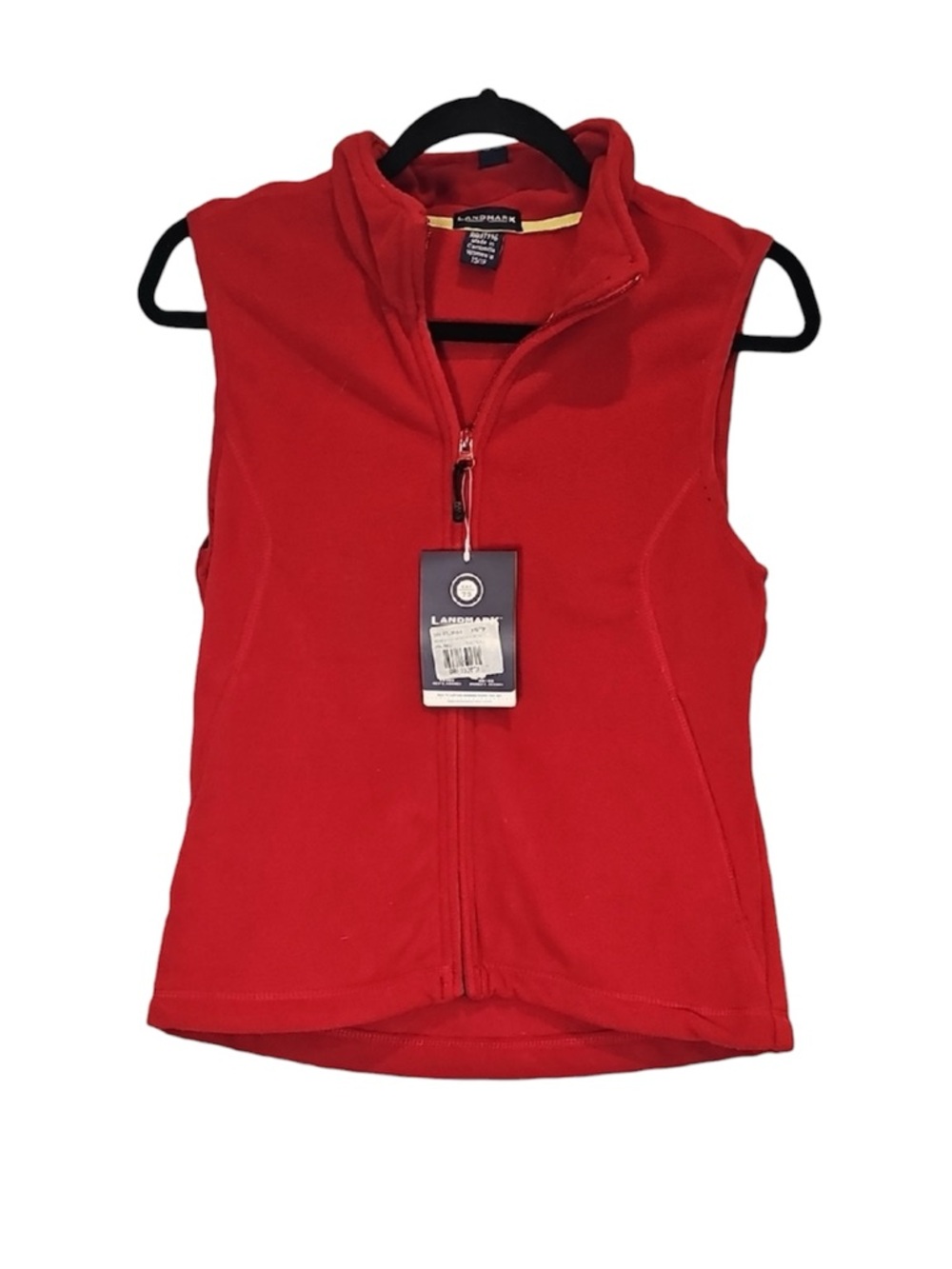 💚 Lands' End Sleeveless Fleece Zip Vest, Size XS